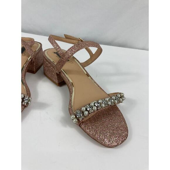 Badgley Mischka Autumn Block Heel Sandal - Rose Gold Size 5 - Picture 4 of 8